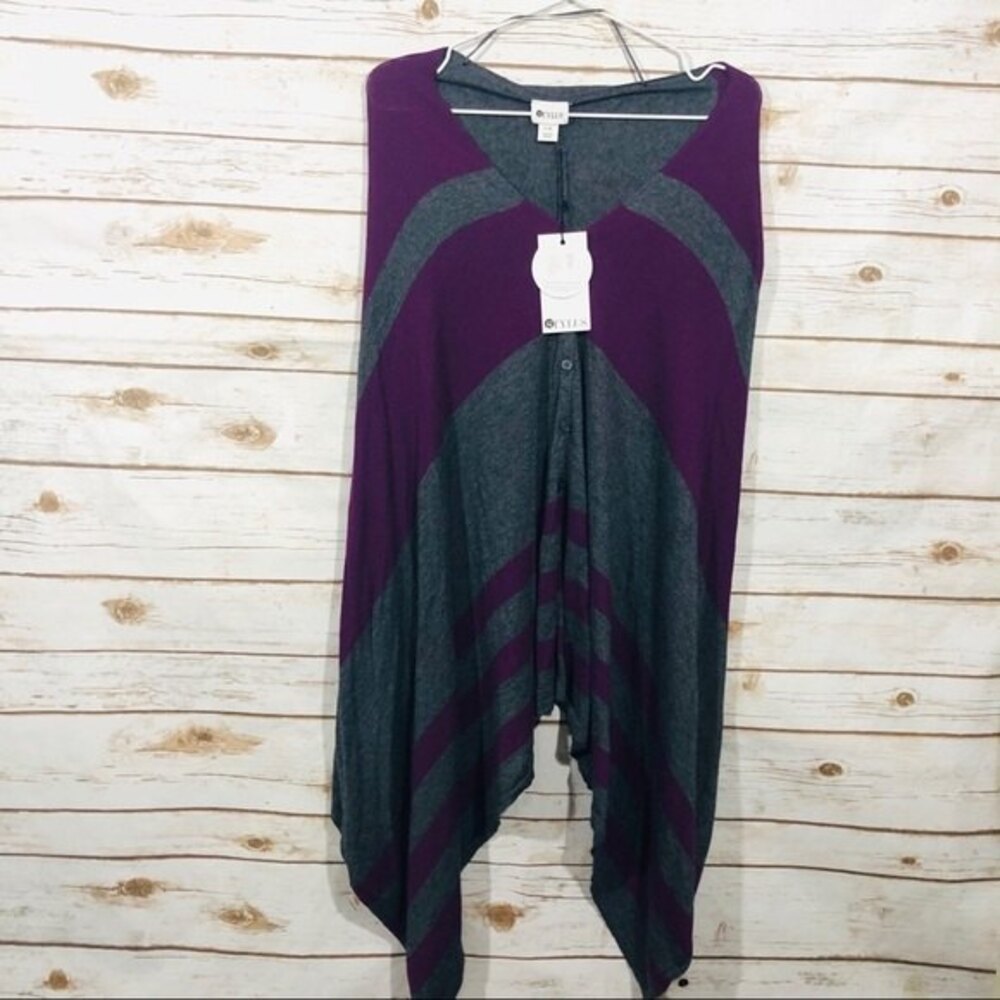 Stylus women's convertible swancho poncho unbutton scarf top‎ size S/M